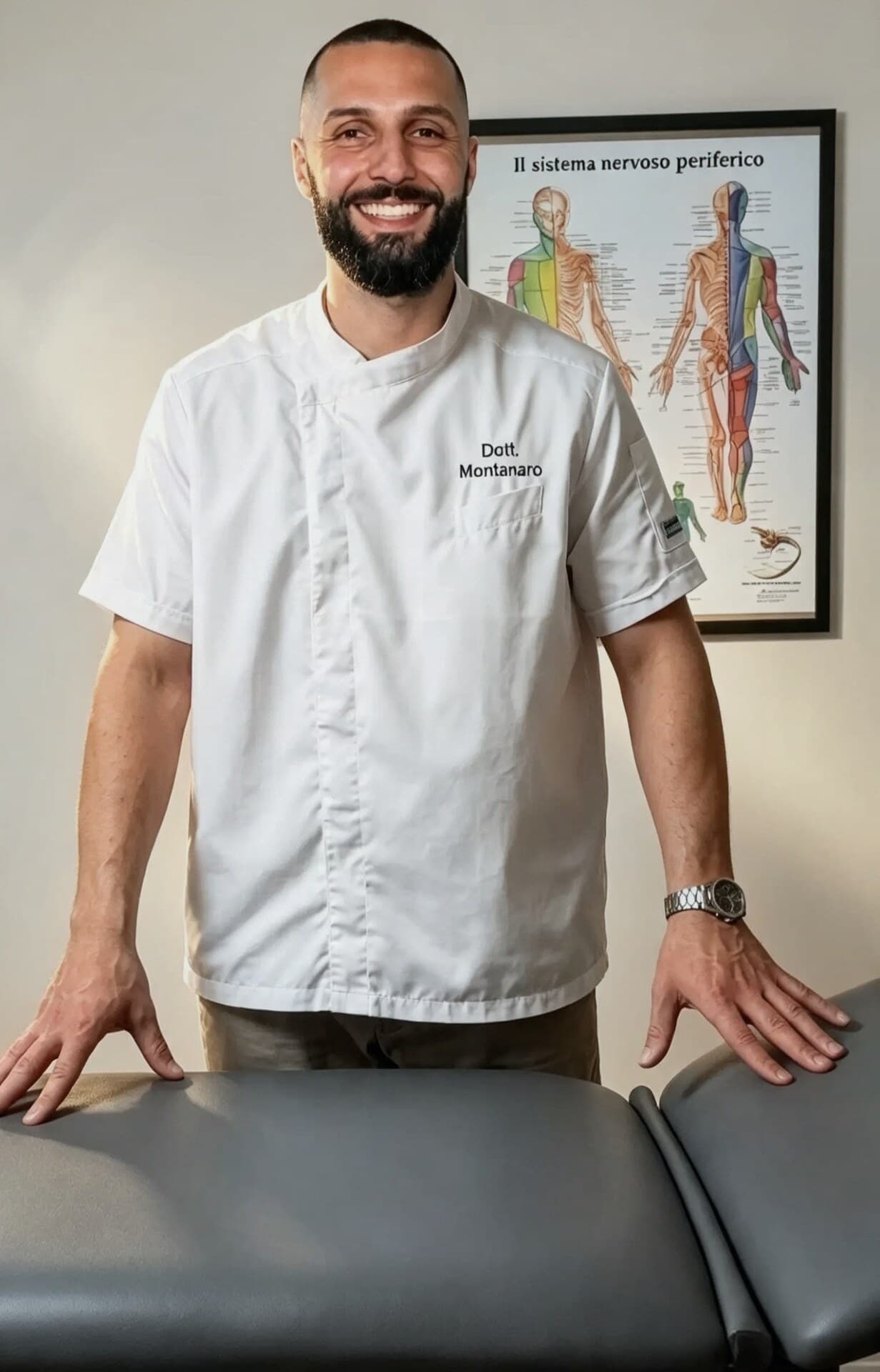 Il Dott. Matteo Montanaro nello studio